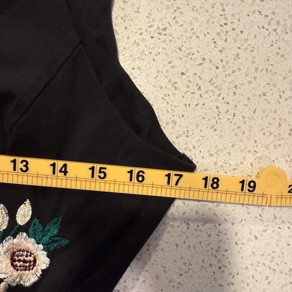 Wayward Fancies by eShakti Large Black Floral Embroidered Wide Leg Jumpsuit Boho - Picture 9 of 10